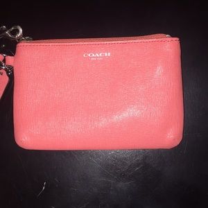 Coach coral wristlet